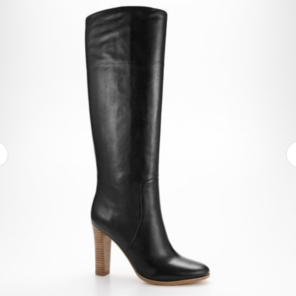 Ann Taylor Lavinia Pull-Up High Heel Leather Boots